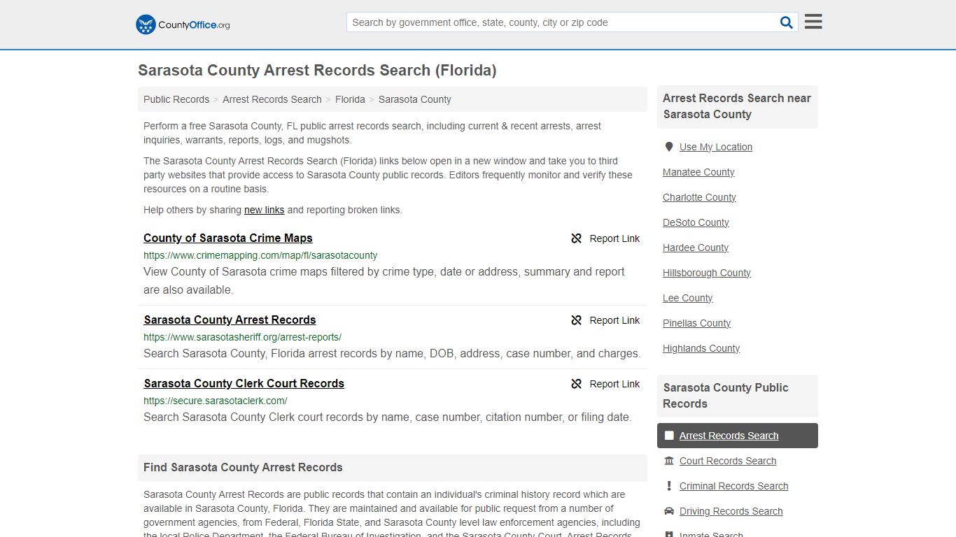 Arrest Records Search - Sarasota County, FL (Arrests & Mugshots)
